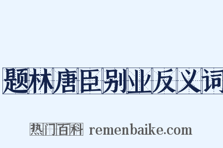 题林唐臣别业反义词是什么意思的图片